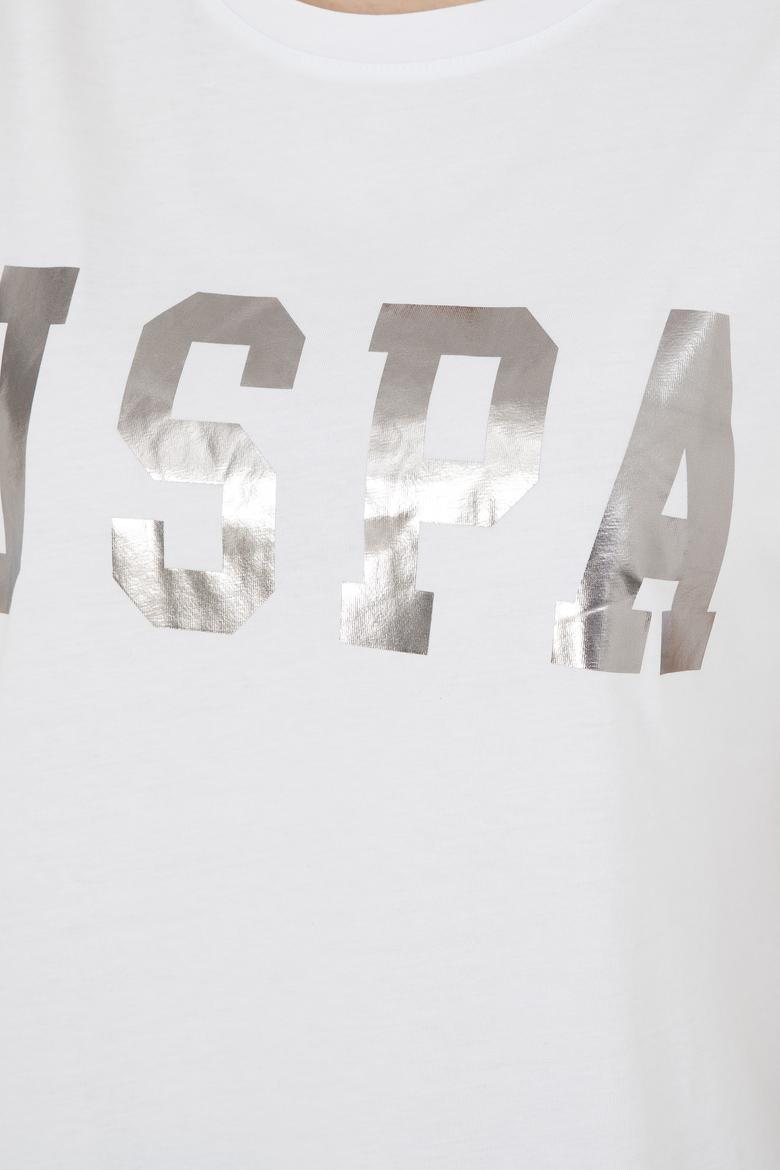 Kadın Beyaz Basic Bisiklet Yaka Tişört - 50280020012