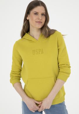 Kadın Fıstık Yeşili Basic Kapüşonlu Sweatshirt - 50271557069