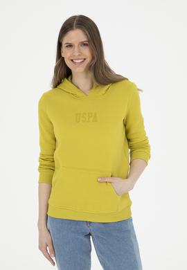 Kadın Fıstık Yeşili Basic Kapüşonlu Sweatshirt - 50271557069