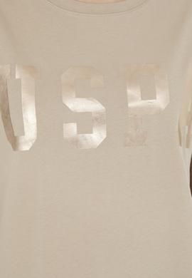 Kadın Açık Haki Basic Bisiklet Yaka Tişört - 50280020099