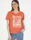 Kadın Nar Çiçeği Bisiklet Yaka Tişört
