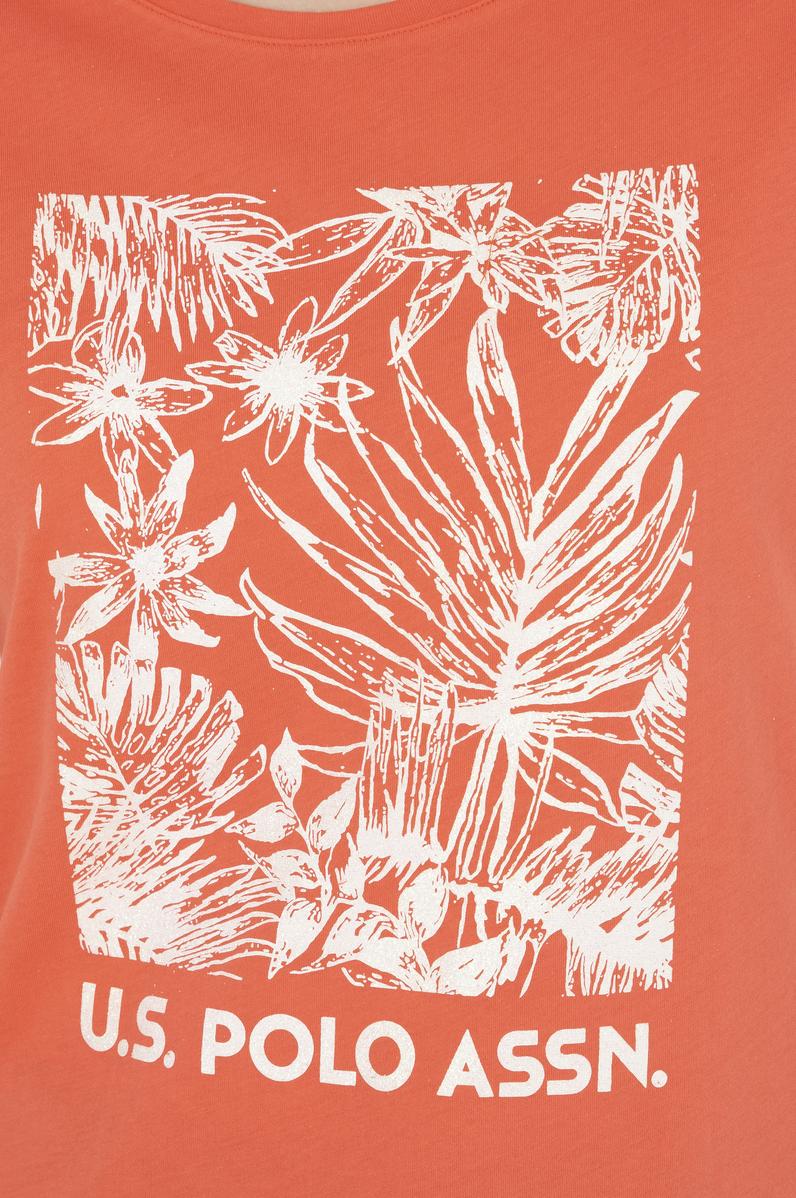 Kadın Nar Çiçeği Bisiklet Yaka Tişört