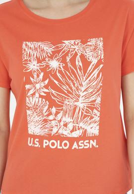 Kadın Nar Çiçeği Bisiklet Yaka Tişört - 50282901008