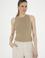 Kadın Haki Bisiklet Yaka Kolsuz Tişört