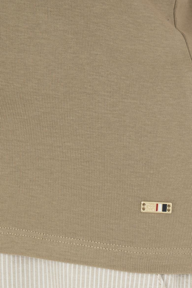 Kadın Haki Bisiklet Yaka Kolsuz Tişört - 50285852001