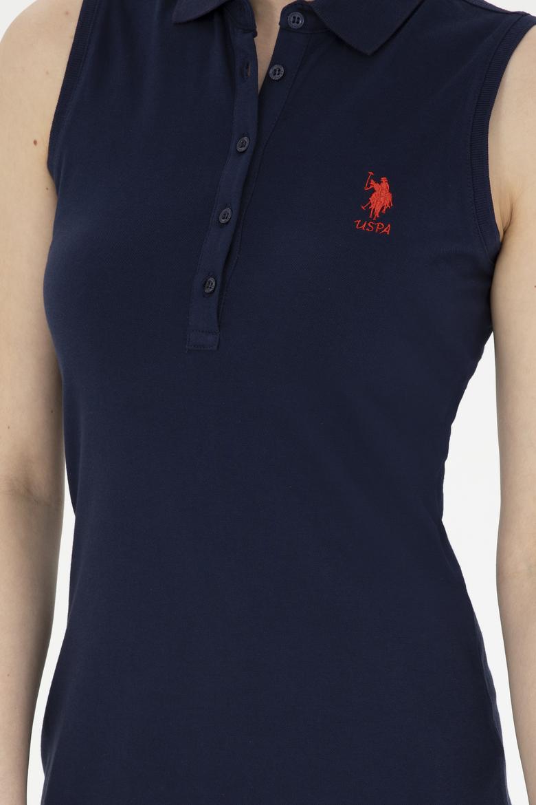 Kadın Lacivert Polo Yaka Örme Elbise - 50285857038