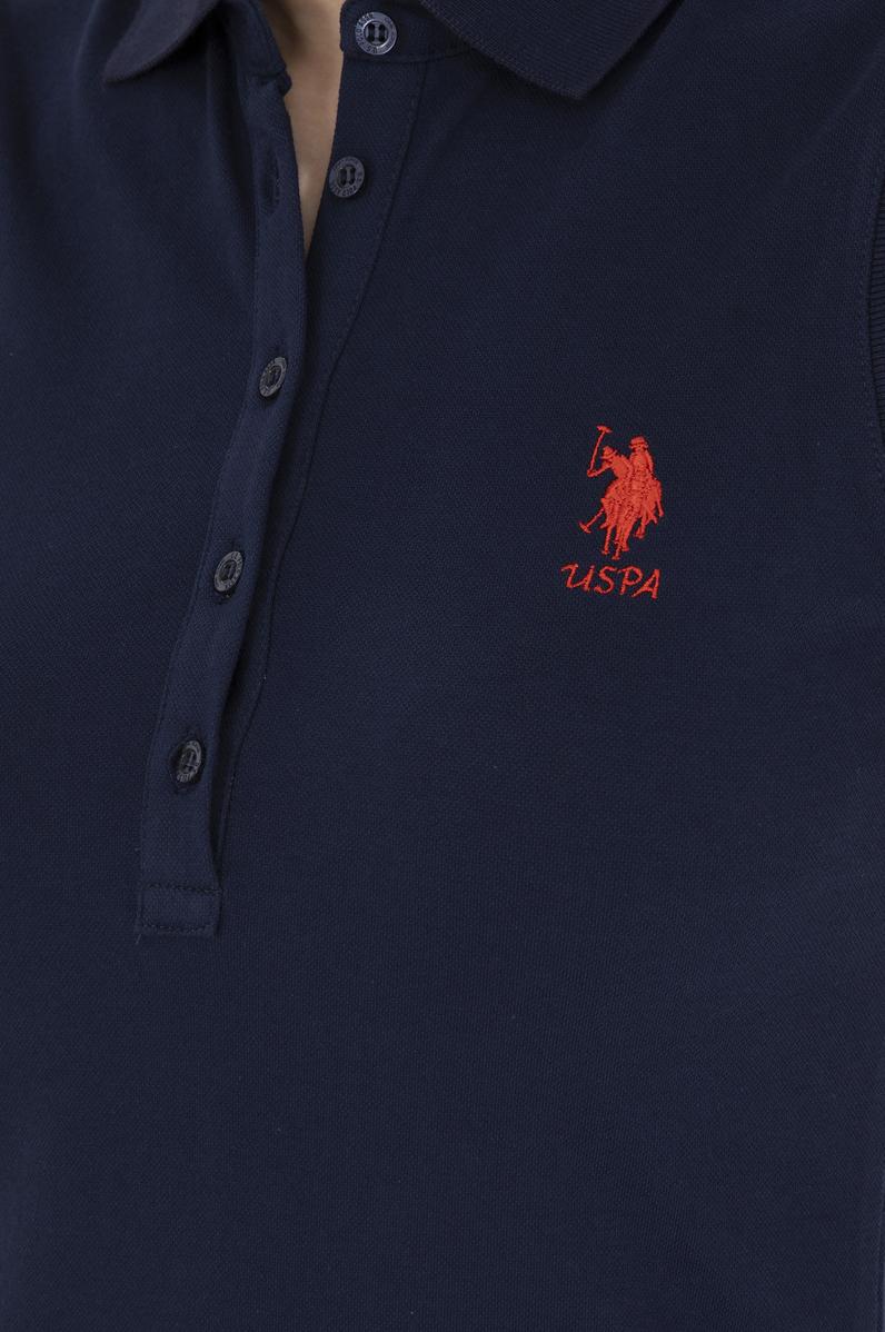 Kadın Lacivert Polo Yaka Örme Elbise