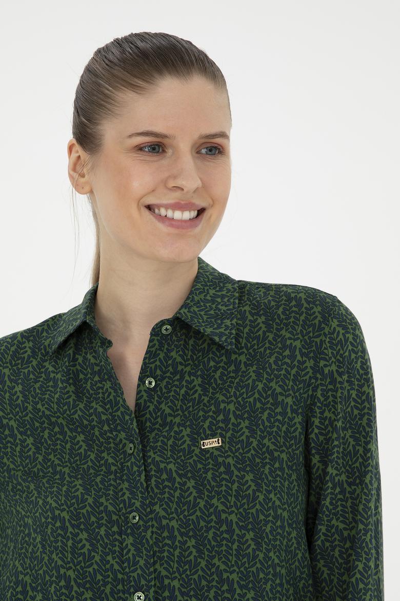 Kadın Yeşil Uzun Kollu Gömlek - 50272148018