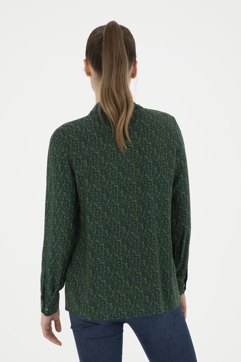 Kadın Yeşil Uzun Kollu Gömlek - 50272148018