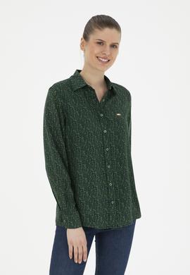 Kadın Yeşil Uzun Kollu Gömlek - 50272148018