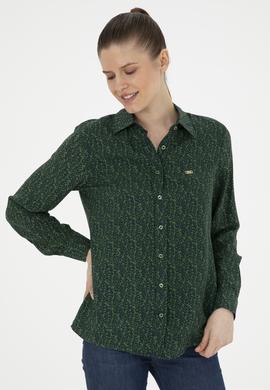 Kadın Yeşil Uzun Kollu Gömlek - 50272148018