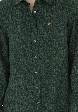 Kadın Yeşil Uzun Kollu Gömlek - 50272148018