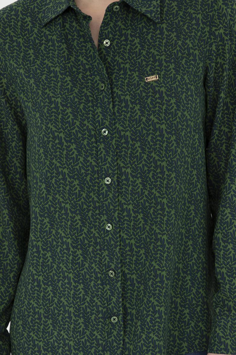 Kadın Yeşil Uzun Kollu Gömlek - 50272148018