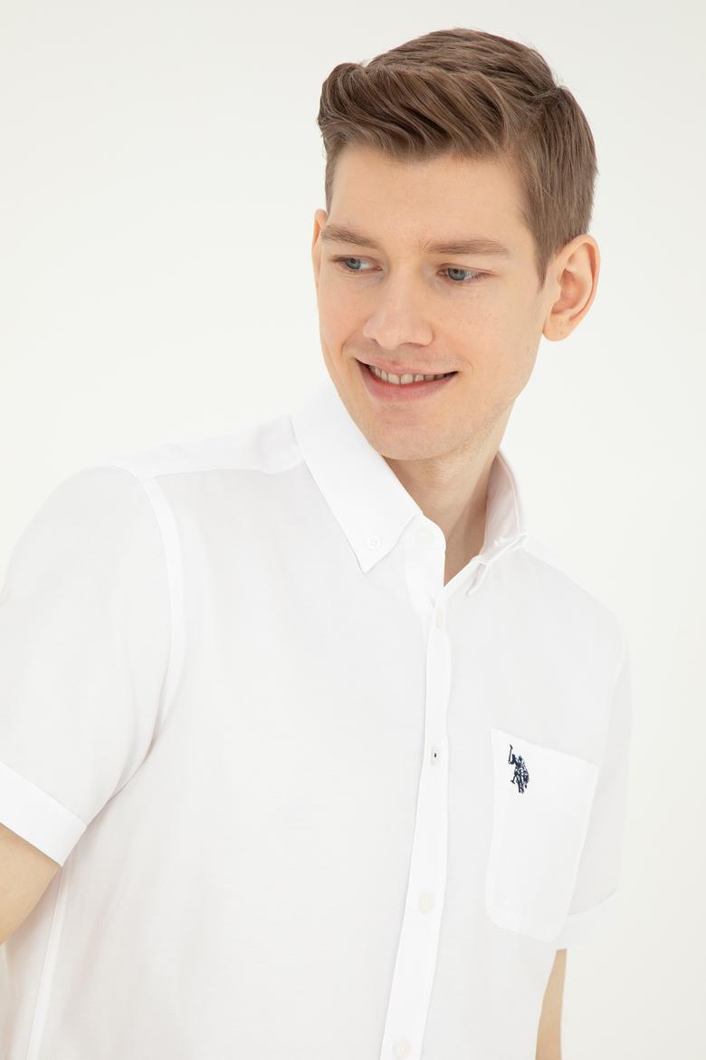 Erkek Beyaz Kısa Kollu Gömlek - 50282587005