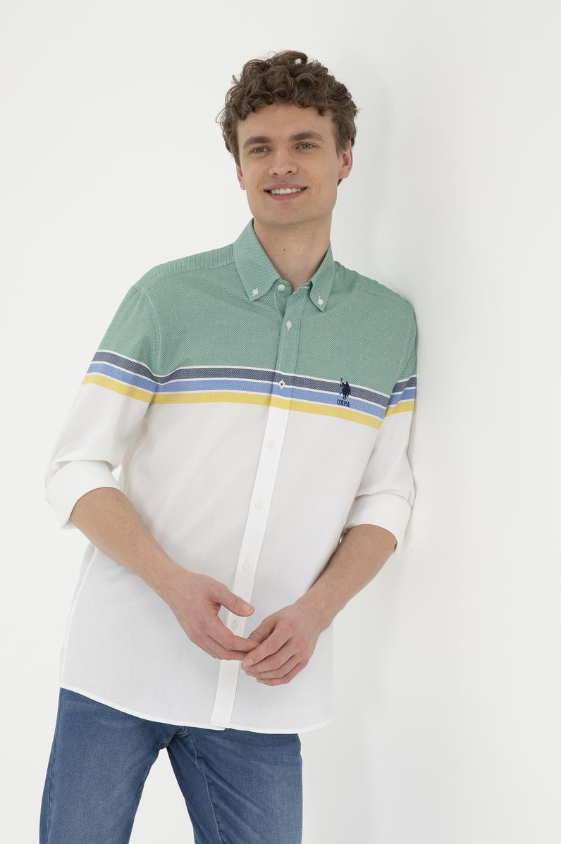 Erkek Yeşil Uzun Kollu Gömlek