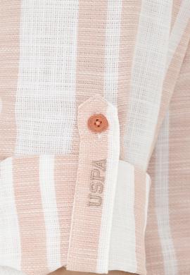 Erkek Somon Çizgili Beyaz Gömlek - 50283347018