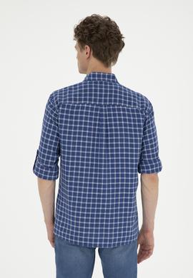 Erkek Kareli Lacivert Gömlek - 50283820024