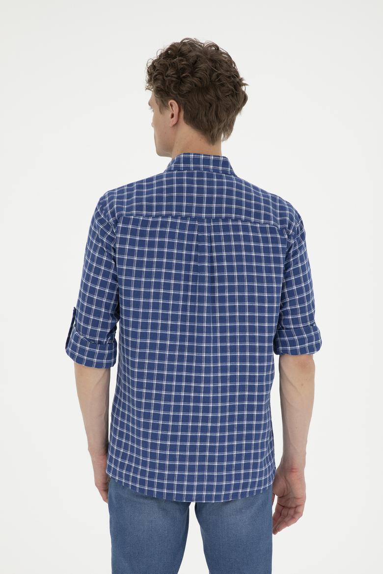 Erkek Kareli Lacivert Gömlek - 50283820024