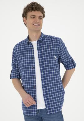 Erkek Kareli Lacivert Gömlek - 50283820024