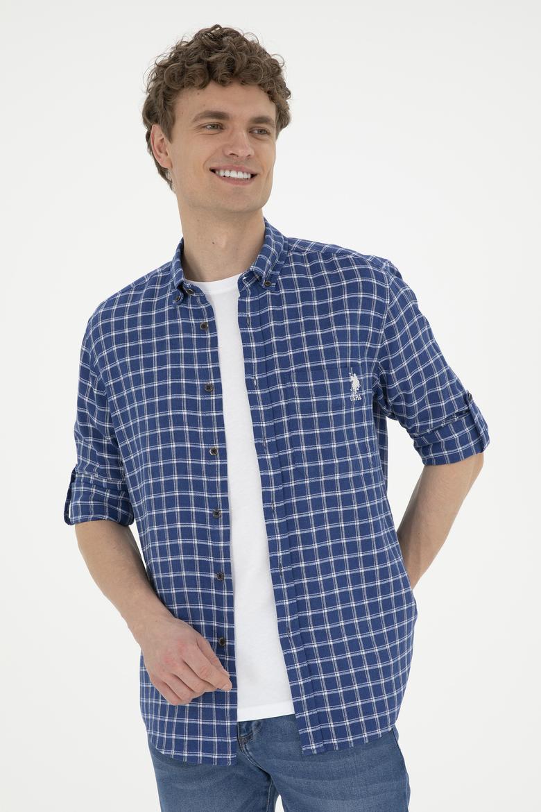 Erkek Kareli Lacivert Gömlek - 50283820024