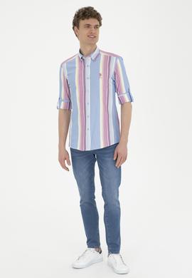 Erkek Saks Uzun Kollu Gömlek - 50283813007