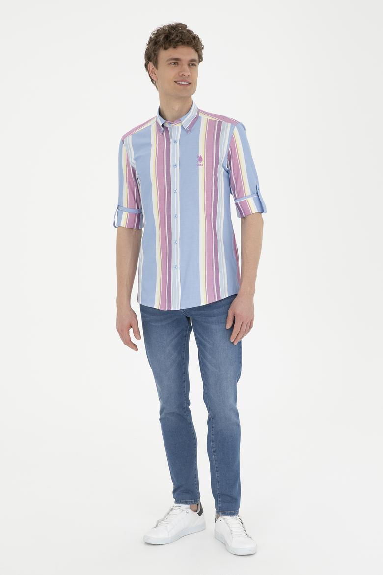 Erkek Saks Uzun Kollu Gömlek - 50283813007