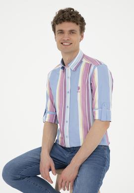 Erkek Saks Uzun Kollu Gömlek - 50283813007