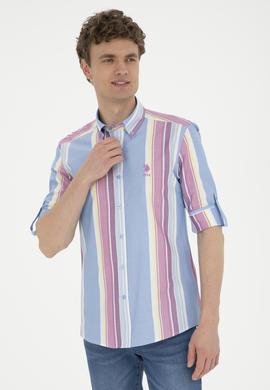 Erkek Saks Uzun Kollu Gömlek - 50283813007