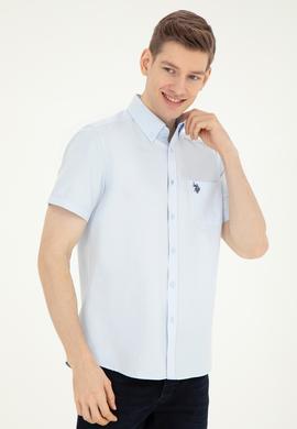 Erkek Açık Mavi Kısa Kollu Gömlek - 50282587013