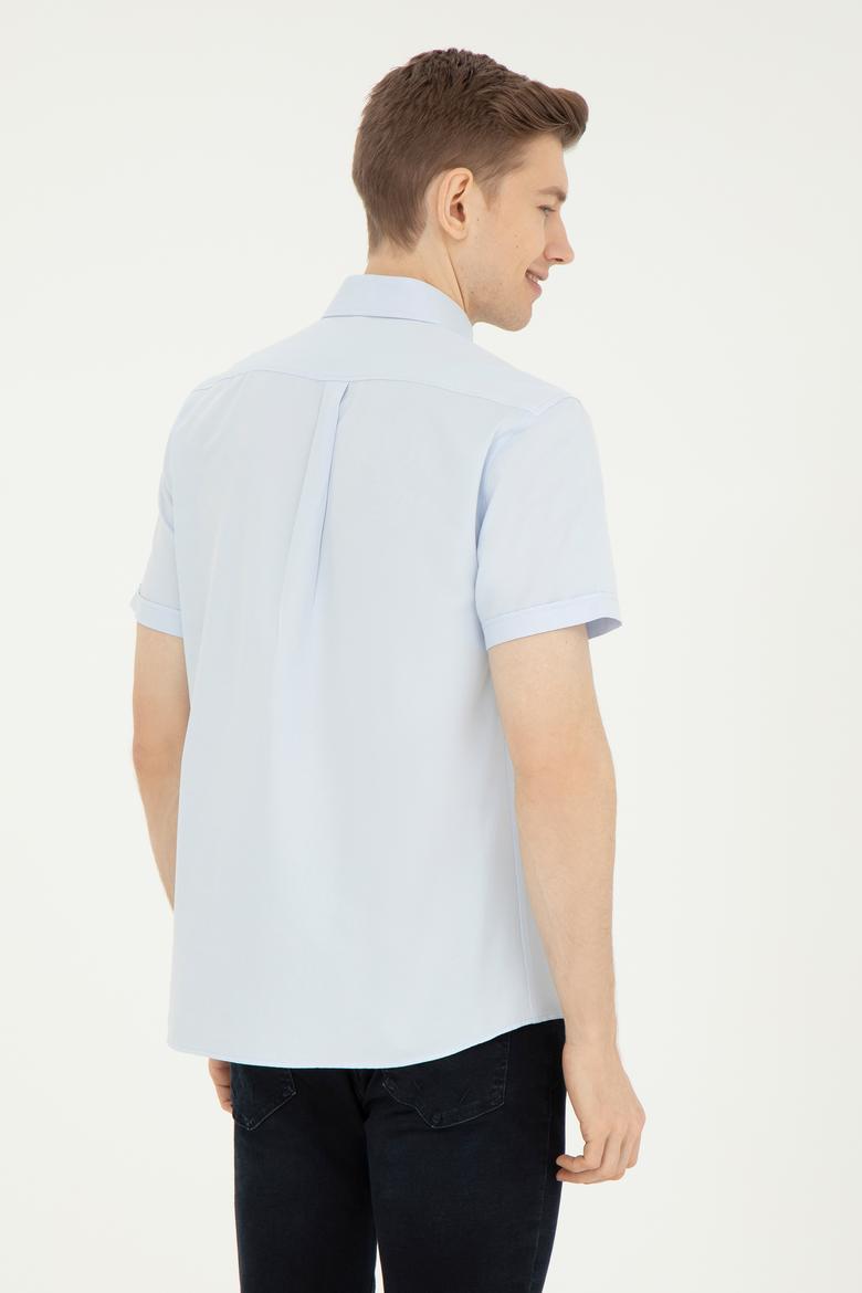 Erkek Açık Mavi Kısa Kollu Gömlek - 50282587013