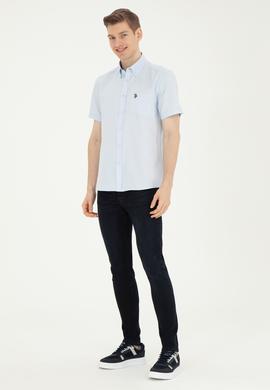 Erkek Açık Mavi Kısa Kollu Gömlek - 50282587013