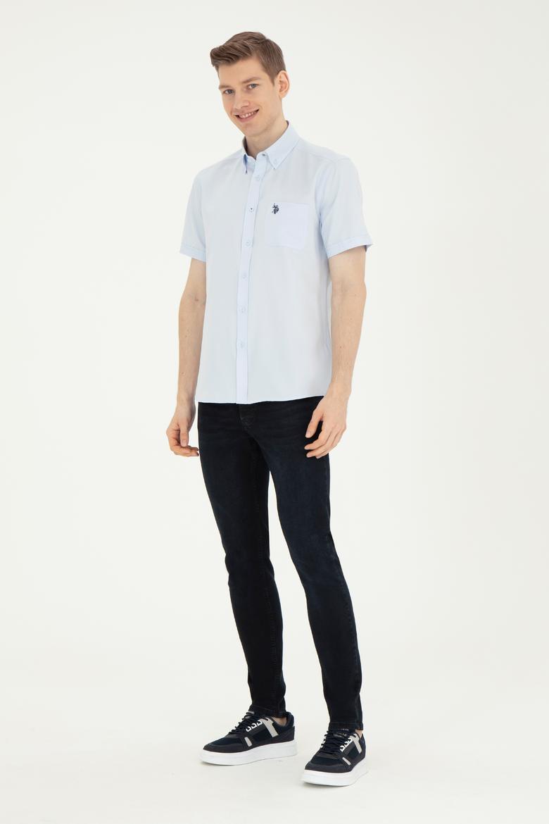 Erkek Açık Mavi Kısa Kollu Gömlek - 50282587013