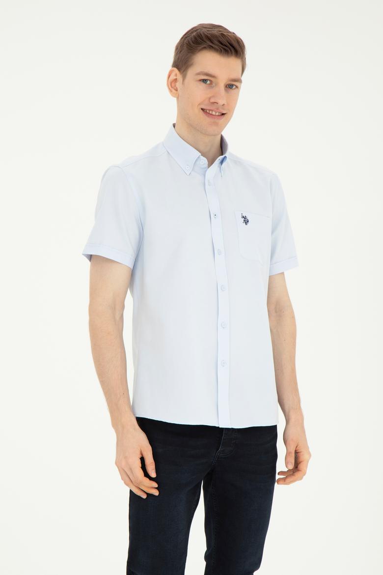 Erkek Açık Mavi Kısa Kollu Gömlek - 50282587013