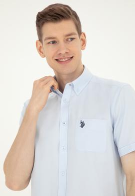 Erkek Açık Mavi Kısa Kollu Gömlek - 50282587013