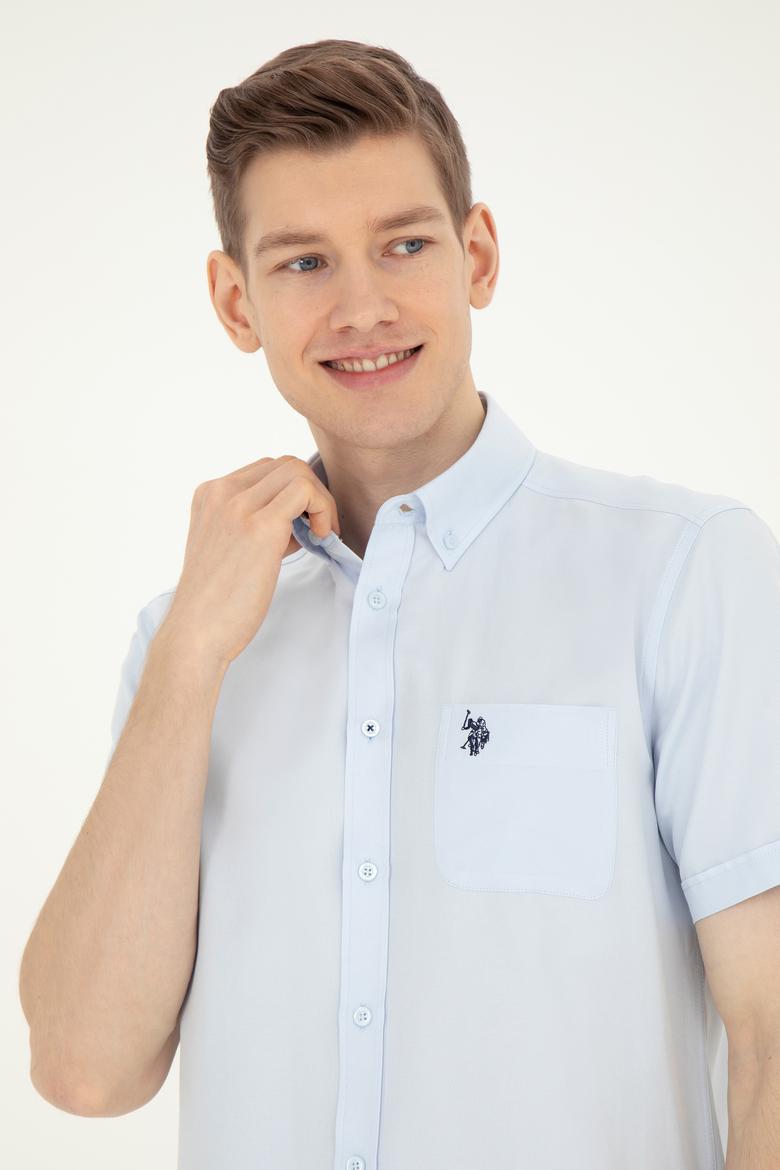 Erkek Açık Mavi Kısa Kollu Gömlek - 50282587013