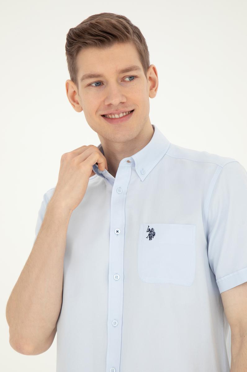 Erkek Açık Mavi Kısa Kollu Gömlek