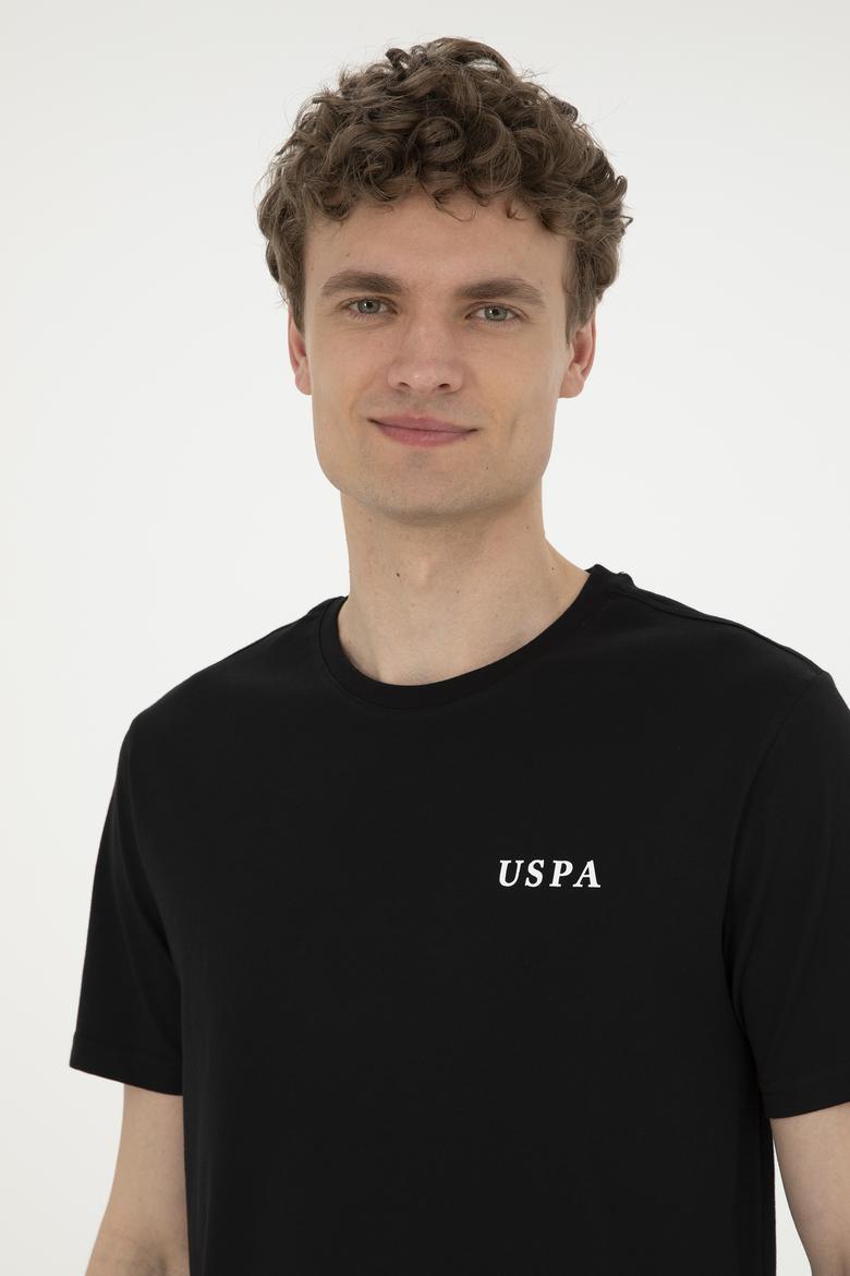 Erkek Regular Fit Bisiklet Yaka Siyah Tişört - 50281077041