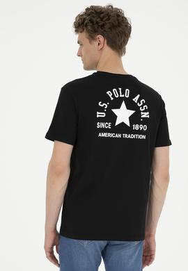 Erkek Regular Fit Bisiklet Yaka Siyah Tişört - 50281077041