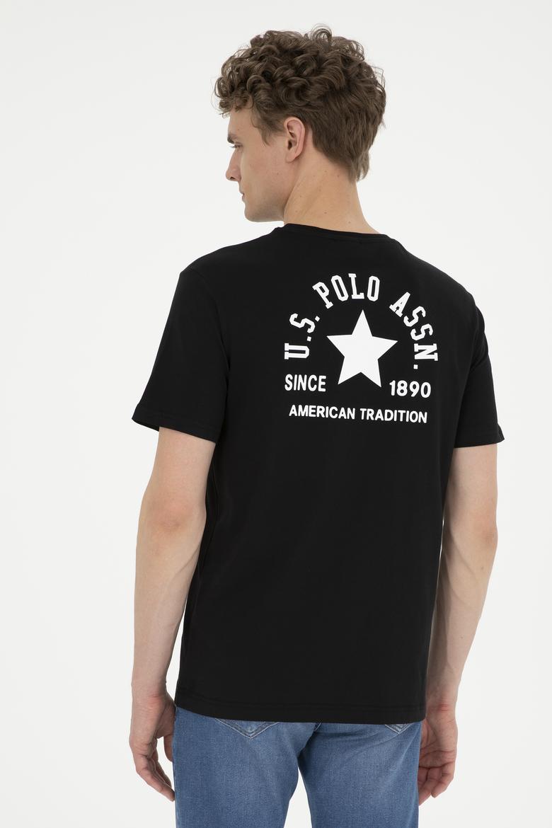 Erkek Regular Fit Bisiklet Yaka Siyah Tişört - 50281077041