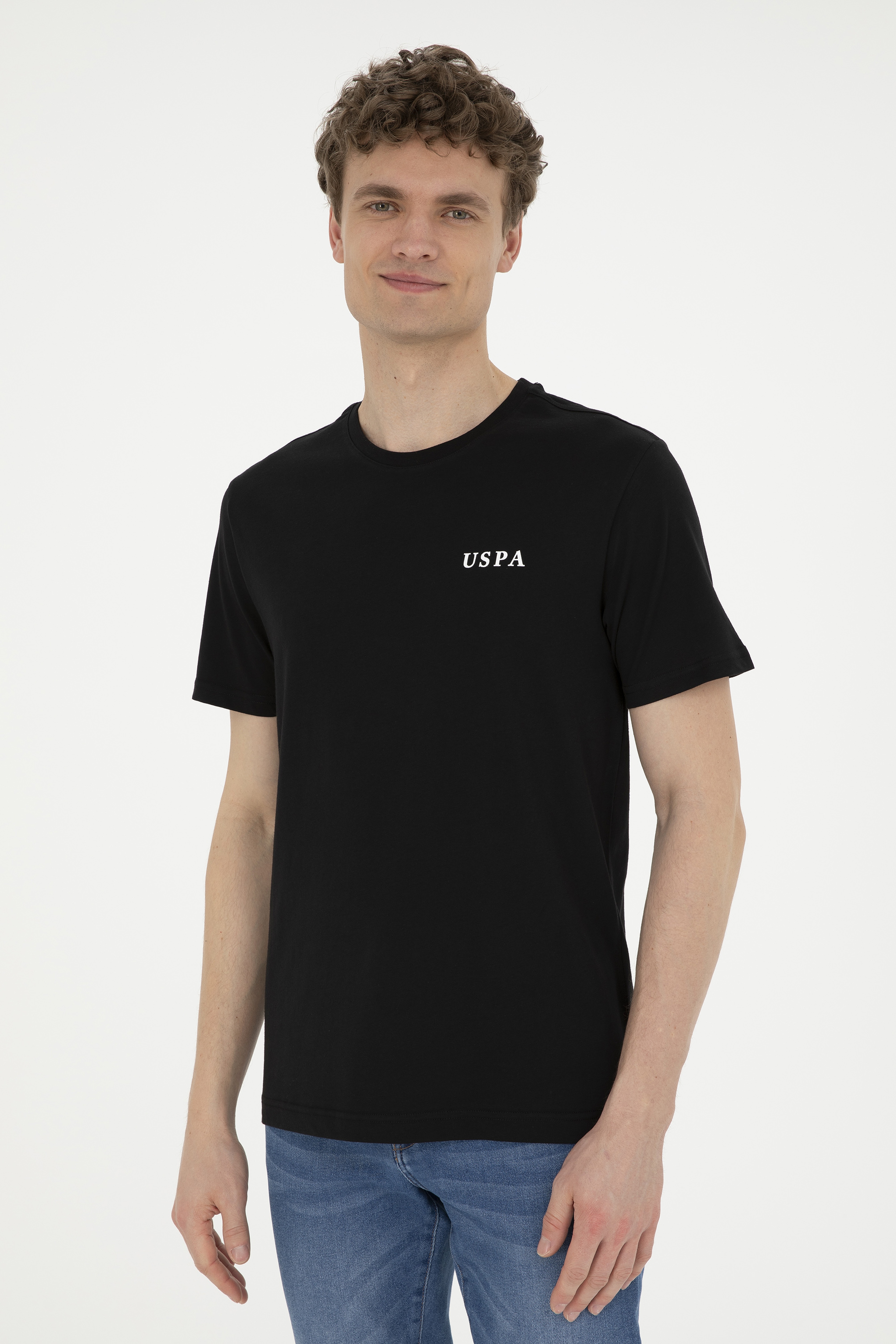 Erkek Regular Fit Bisiklet Yaka Siyah Tişört - Image 4