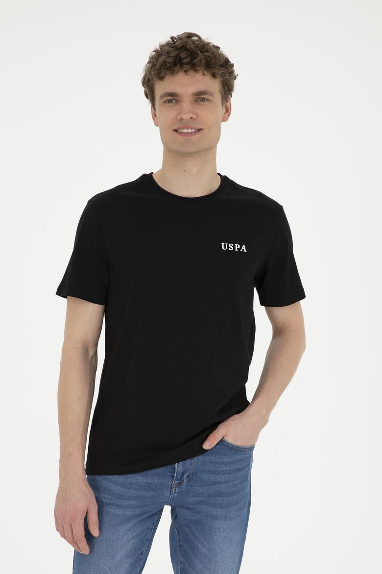 Erkek Regular Fit Bisiklet Yaka Siyah Tişört