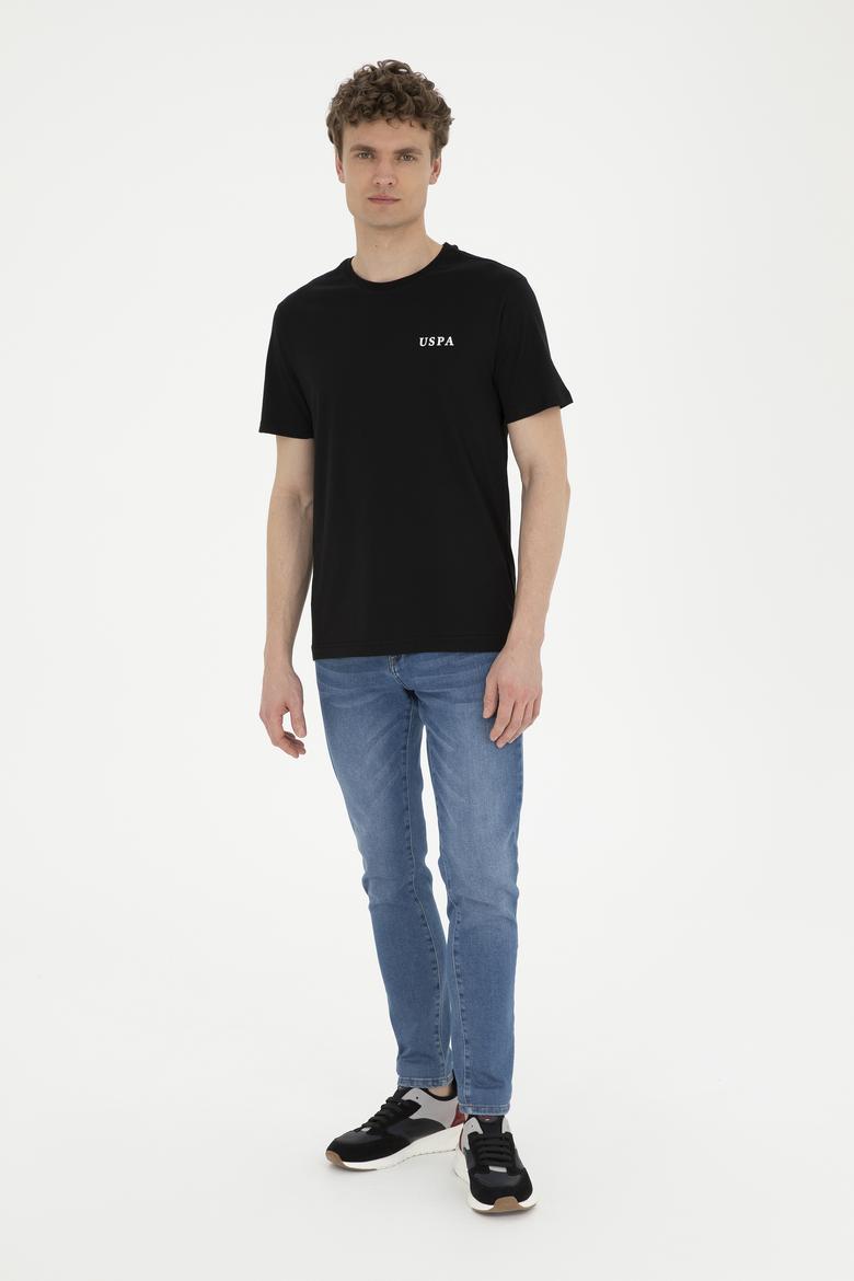 Erkek Regular Fit Bisiklet Yaka Siyah Tişört - 50281077041