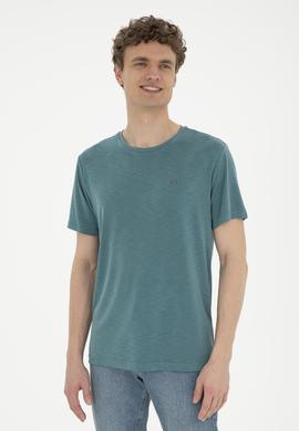 Erkek Koyu Yeşil Basic Tişört - 50285294098