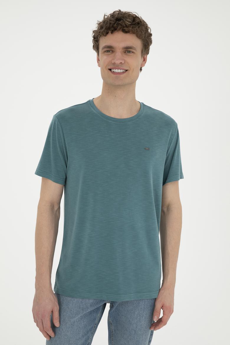 Erkek Koyu Yeşil Basic Tişört - 50285294098