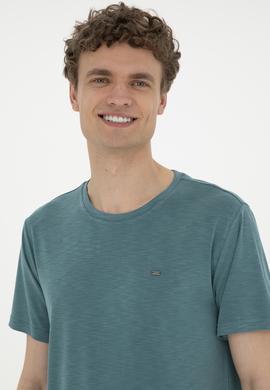 Erkek Koyu Yeşil Basic Tişört - 50285294098