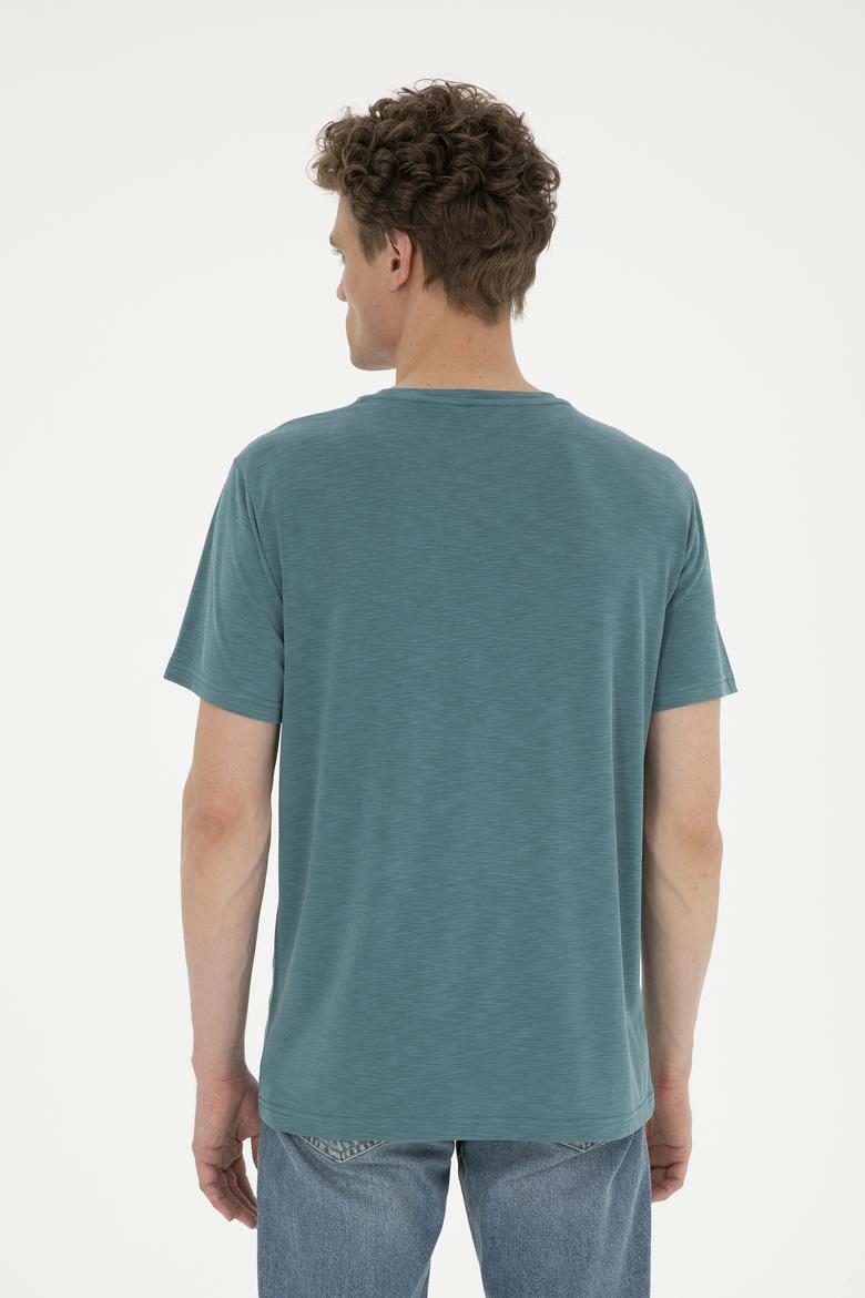 Erkek Koyu Yeşil Basic Tişört - 50285294098