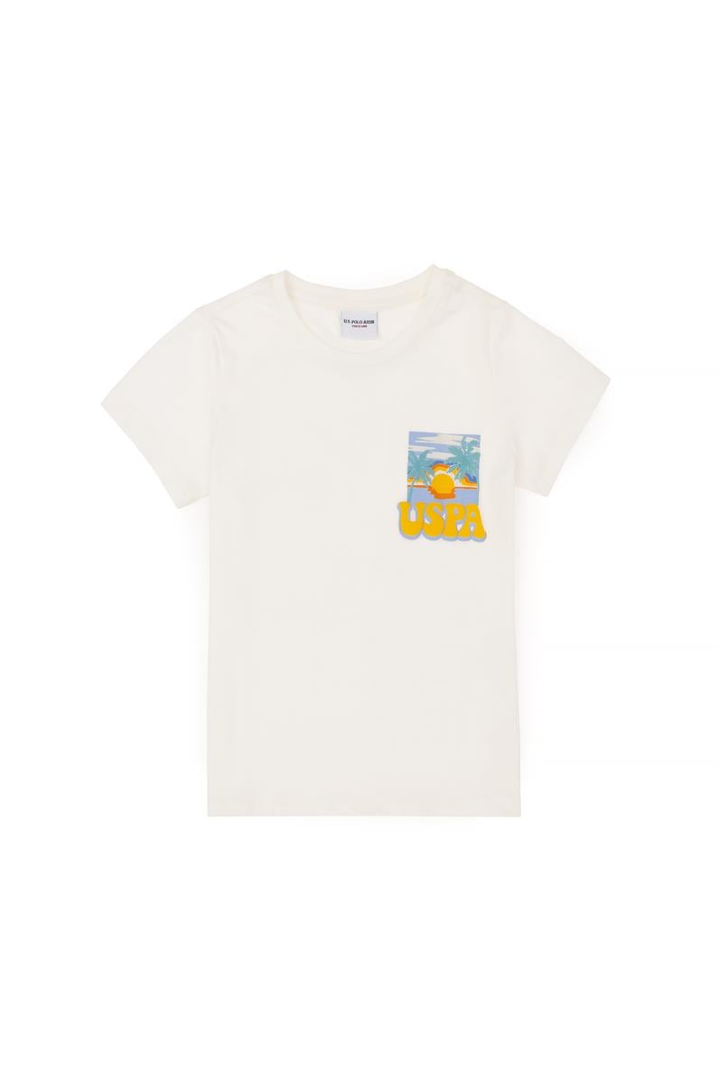 Erkek Çocuk Ekru Bisiklet Yaka Tişört