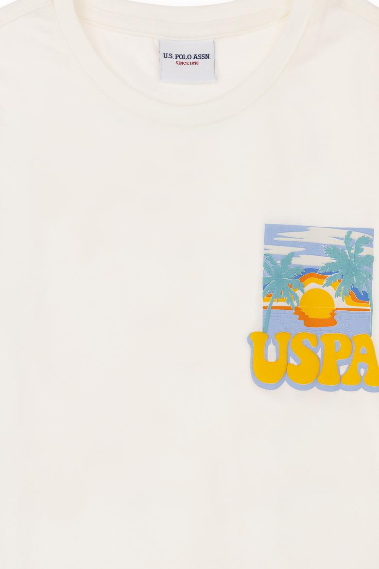 Erkek Çocuk Ekru Bisiklet Yaka Tişört - 50281687005