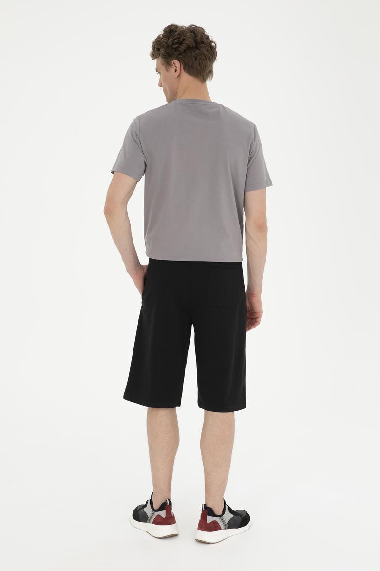 Erkek Siyah Örme Şort - 50282003051