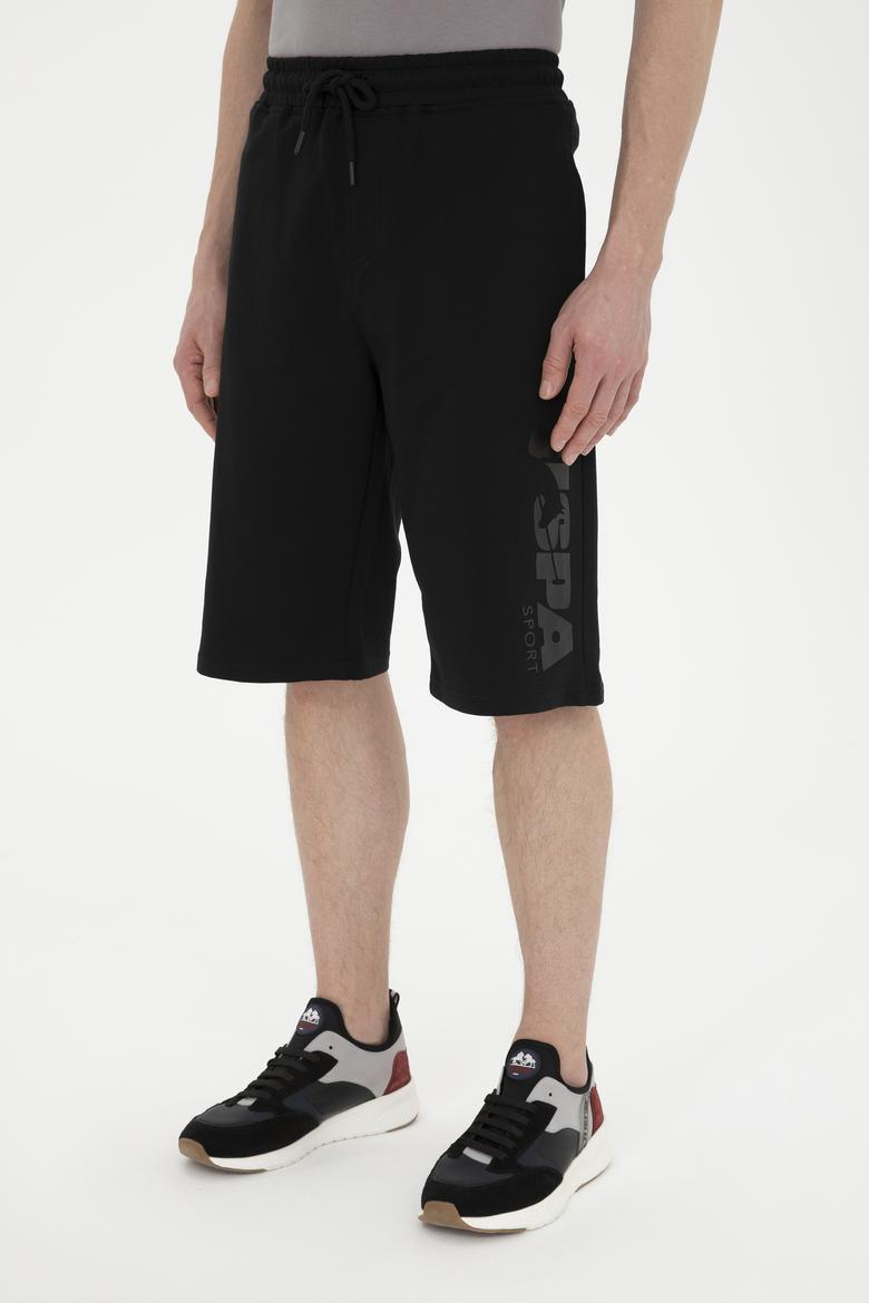 Erkek Siyah Örme Şort - 50282003051